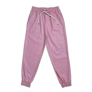 Parisian PU Faux Leather Pink Jogger Style Pants US L